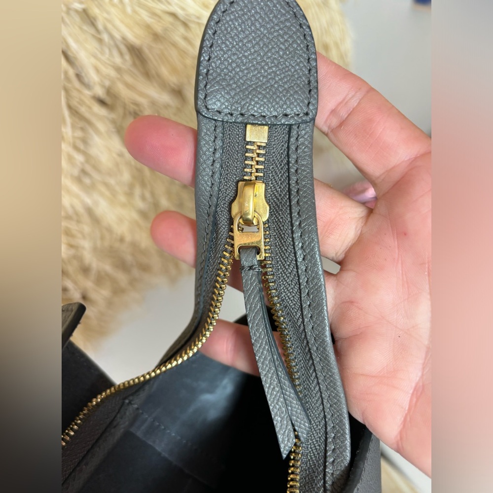 CELINE💎Grained Calfskin Mini Belt Bag LARGE💎Grey Saffiano Gold💎LIKE NEW - Picture 13 of 17